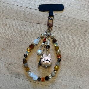 HOMEMADE BY DEE | Toffee Labubu Quartz Phone Charm with Removable Dangles